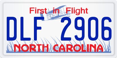 NC license plate DLF2906