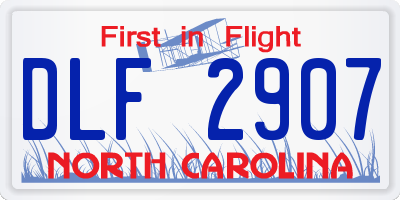 NC license plate DLF2907