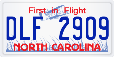 NC license plate DLF2909