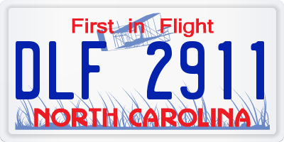NC license plate DLF2911