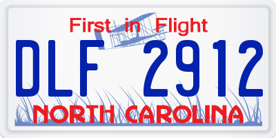 NC license plate DLF2912