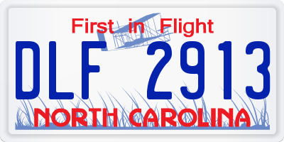 NC license plate DLF2913