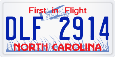 NC license plate DLF2914