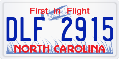 NC license plate DLF2915