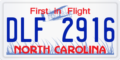 NC license plate DLF2916