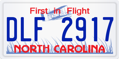 NC license plate DLF2917