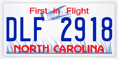NC license plate DLF2918