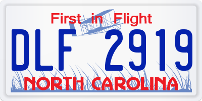 NC license plate DLF2919