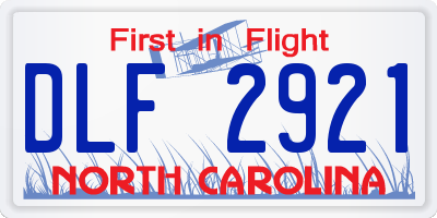 NC license plate DLF2921