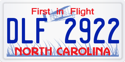 NC license plate DLF2922
