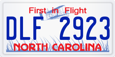 NC license plate DLF2923