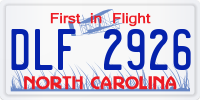 NC license plate DLF2926