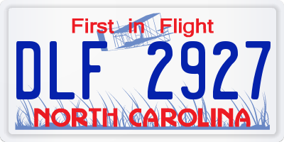 NC license plate DLF2927