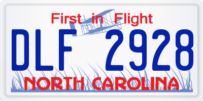 NC license plate DLF2928