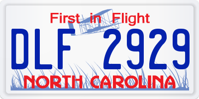 NC license plate DLF2929