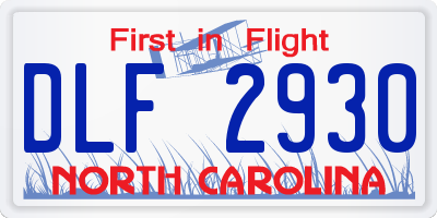 NC license plate DLF2930