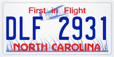NC license plate DLF2931