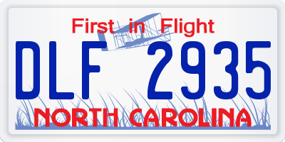 NC license plate DLF2935