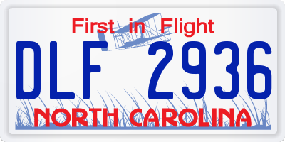 NC license plate DLF2936