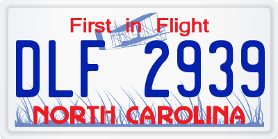 NC license plate DLF2939