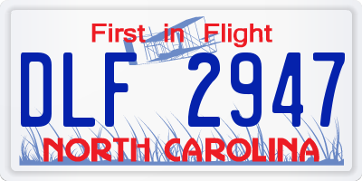 NC license plate DLF2947