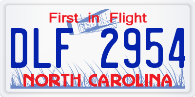 NC license plate DLF2954