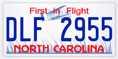 NC license plate DLF2955