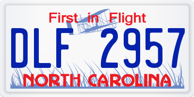 NC license plate DLF2957