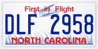 NC license plate DLF2958