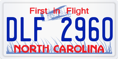 NC license plate DLF2960