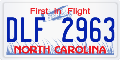NC license plate DLF2963