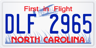 NC license plate DLF2965