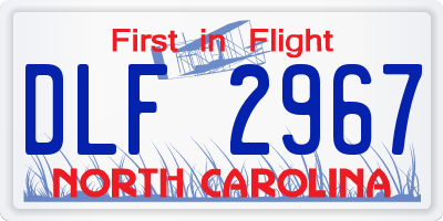 NC license plate DLF2967