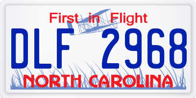 NC license plate DLF2968