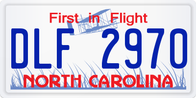 NC license plate DLF2970