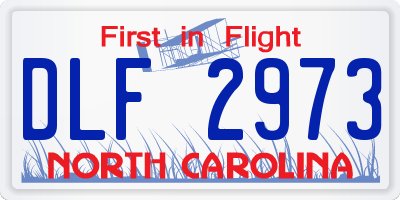 NC license plate DLF2973