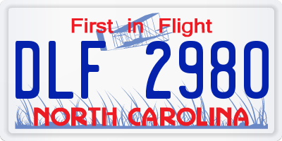 NC license plate DLF2980