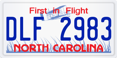 NC license plate DLF2983