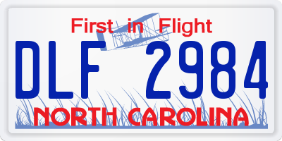 NC license plate DLF2984