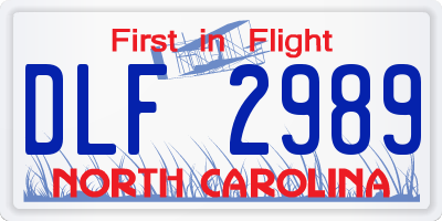 NC license plate DLF2989