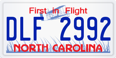 NC license plate DLF2992