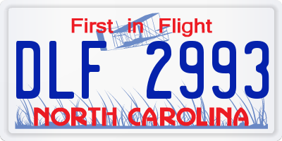 NC license plate DLF2993