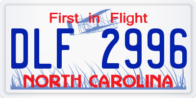 NC license plate DLF2996
