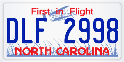 NC license plate DLF2998