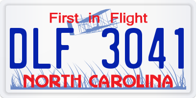 NC license plate DLF3041