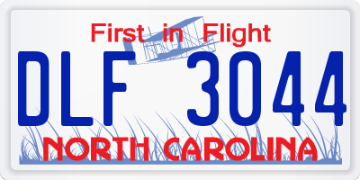 NC license plate DLF3044