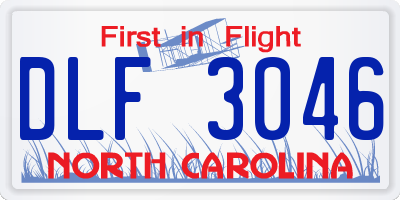 NC license plate DLF3046