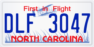 NC license plate DLF3047