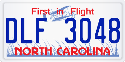 NC license plate DLF3048