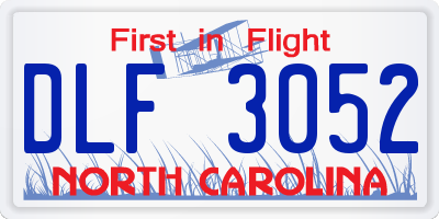 NC license plate DLF3052